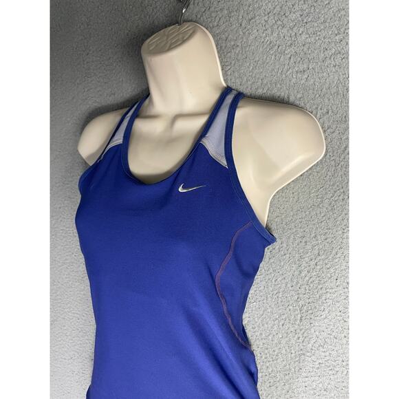 Nike Dri-FIT Racerback Tank Top Medium Blue‎ Mesh Performance Sports Shirt - Picture 2 of 11